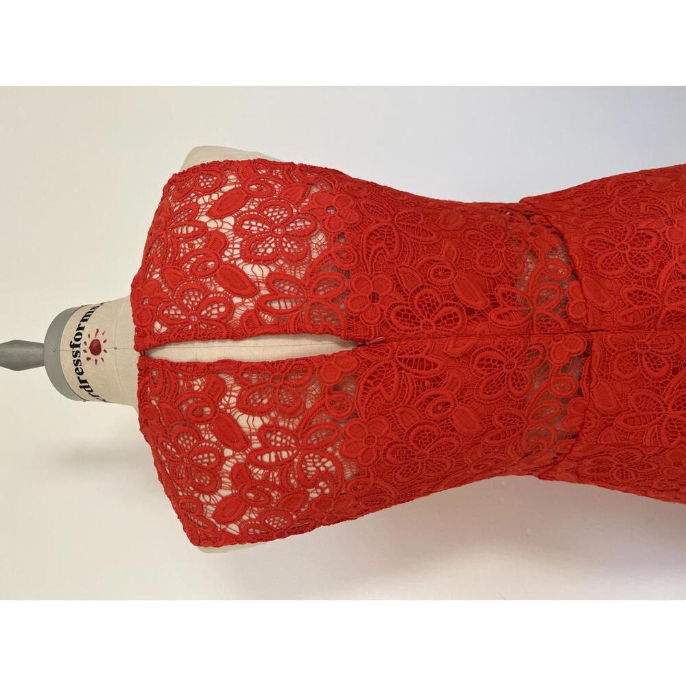 Anthropologie x Hutch - Sleeveless Orange Lace Knee-Length Dress, Size 8, NWT - Picture 7 of 11